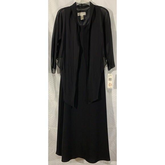 Evan-picone Black Formal Dress Maxi Womens 8 - 10 Mother Of The Bride Shawl - Picture 1 of 8